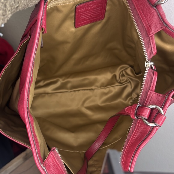 COACH Burgundy Leather Tote Bag - Picture 7 of 9